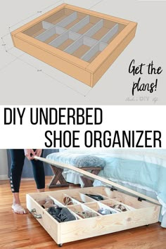 the diy underbed shoe organizer is an easy way to organize your shoes