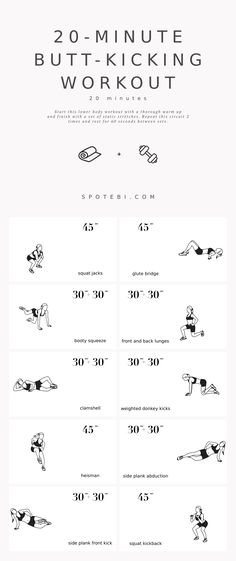 an info sheet showing how to do the same workout for each person in their life