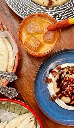 some desserts are sitting on the table and ready to be eaten by someone else