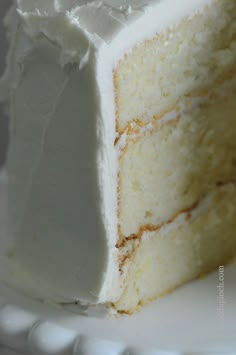 a close up of a slice of cake on a plate