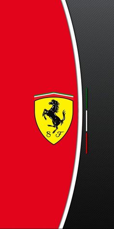 a red and black background with a ferrari emblem