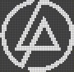 a cross - stitch pattern with an anarchy symbol in the middle