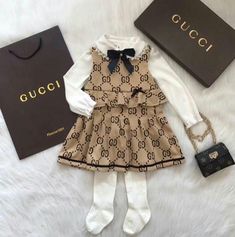 Gucci for girls 💖 Gucci Baby Clothes, Luxury Kids Clothes, Gucci Clothes, Luxury Baby Gifts, Gucci Baby