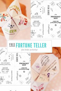 the instructions for how to make an origami fortune teller with free printables