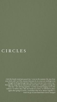 an image of a book with the title circles written in white on top of it