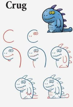 an image of how to draw a cartoon character from the animated movie, crug