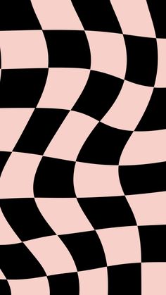 an abstract black and pink checkered pattern with wavy lines in the center, as if it were optical art