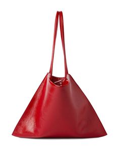 red calf leather debossed logo to the front open top two long top handles debossed internal logo main compartment Iconic Bags, Demi Fine Jewelry, Fine Earrings, Ballet Flat Shoes, Leather Tote Bag, Womens Tote Bags, Leather Tote, Mini Bag, Bucket Bag