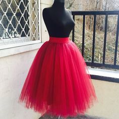 "This Midi Red Tulle Skirt is great for many occasions including weddings, holidays, parties, dance recitals, photo shoots, pageants, or for any other reason you need. ★This Summer Knee Length Tutu Skirt is made-to-order piece, sewn especially for you from high-quality fabrics with the exceptional workmanship of Ralele. My gorgeous and flattering designs are made for your daily wear and special occasions. Dress up your day and color up your style with Ralele! ★ SIZING Length of the skirt ( 66sm. tulle part + 4 sm. elastic band = 70sm. )  This item can be made in different colors, length, and as per your measurements - just convo me! ★ FABRICS & CARE  Tulle, Viscose, Cotton, Elastane, Elastic Band Hand wash only. Regular ironing, steam or dry, only at low setting of 110C (230F).  Note: We d Adult Tutu Skirt, Red Tutu Skirt, Boho Chic Skirts, Tulle Skirt Bridesmaid, Bridesmaid Skirt, Red Tulle Skirt, Cocktail Skirt, Blush Skirt, Skirt Dance