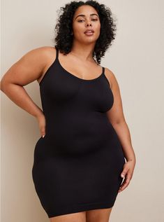 Seamless 360° Smoothing Slip DressPlus Size Seamless 360° Smoothing Slip Dress, RICH BLACK Dress Rich, Plus Size Black Dresses, Black Slip Dress, Under Dress, Womens Black Dress, Plus Size Lingerie, Black Slip Ons, Trendy Plus Size, Shapewear