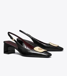 Georgia Slingback Heel: Women's Designer Heels | Tory Burch Tory Burch Georgia Pump, Tory Burch Shoes Heels, Tory Burch Heels, Chic Shoes, Slingback Heel, Shoes Heels Pumps, Footwear Design Women, Handbag Shoes, Designer Heels