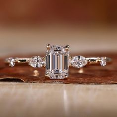 emerald cut engagement ring Lab Created Diamond Rings Engagement, Weight Measurement, Diamond City, Lab Grown Diamond Engagement Ring, Trending Engagement Rings, Art Deco Wedding Rings, Ring Trends