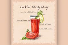 Bloody Mary cocktail by Netkoff on Creative Market Inspo Art, Cayenne Pepper, Saint Pierre And Miquelon, Realistic Drawings, Paint Markers, School College, Mixed Drinks