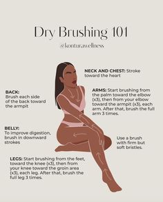 Starting or ending your day with dry brushing is an amazing way to…  ➡️ Smoothen and soften skin ➡️ Boost blood circulation ➡️ Support lymphatic drainage ➡️ Reduce cellulite ➡️ Enhance complexion ➡️ Reduce stress and relax ➡️ Increase energy levels  and so much more!  Our lymphatic specialist and founder Hana swears by it, and you should too! Lymph Drainage Dry Brushing, Stomach Lymph Drainage Massage, Lymph Drainage Massage Armpit, Self Lymph Drainage Massage Stomach, Self Lymph Drainage Massage Abdomen, How To Dry Brush, How To Drain Lymphatics