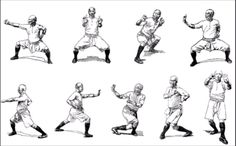 an image of baseball players doing different poses in various positions on a white paper background