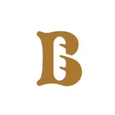 the letter b is made up of two letters, one brown and one white color