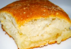 a close up of a piece of bread on a plate