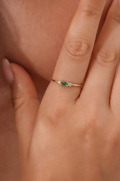 Minimalist Emerald Dainty Baguette Diamond Stackable Ring, Simple Delicate Promise Ring for Her, Green Emerald May Birthstone Stacking Ring Our rings are perfect choice for a Christmas, Mother's Day, valentine's day, birthday, wedding, anniversary, graduation, engagement, bridesmaid, and best friends gift. It's a good way to show appreciation to your mom, girlfriend, wife, grandmother, grandchildren, daughter, sister, best friend, boss or a co-worker. Also, a special treat just for yourself. FEA Emerald Stack Ring, Minimalist Engagement Ring Gemstone, Delicate Emerald Ring, Emerald Stackable Ring, Emerald Ring Dainty, Minimalist Emerald Engagement Ring, Dainty Emerald Rings, Minimalist Emerald Ring, Emerald Engagement Ring Simple