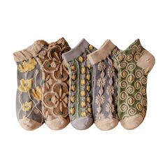 PRICES MAY VARY. Vintage floral patterns that add a touch of elegance to your casual outfits Made with premium quality materials to ensure all-day comfort Perfect fit for women with shoe sizes 4-9 Comes in a set of 5 or 10 pairs so you can switch up your style Great gift for your loved ones who appreciate unique and stylish socks Introducing our Vintage Cute Socks, the perfect addition to your collection! These Womens Crew Socks come in a set of 5 or 10 pairs and make great Gifts for Womens Sock Floral Socks, Ankle Socks Women, Mode Boho, Lace Socks, Warm Socks, Tube Socks, Jacquard Knit, Retro Floral, Cotton Socks