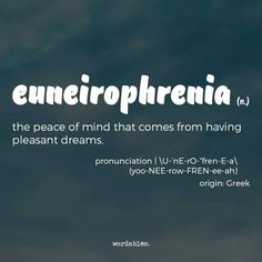 the words euneirophrenia are written in white on a black background