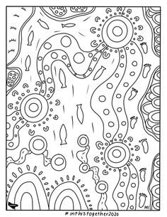 an abstract coloring page for adults and children with black and white lines on the bottom