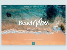 the beach vibes wordpress theme is displayed on an image of water and sand