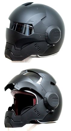 the helmet is designed to look like an armored vehicle