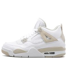 Jordan 4 Sand Linen, Retro Jordan Womens, Nike Shoes Shop, Basketball Shoes Jordan, Jordan 4 Offwhite, Cute Air Jordans, Nice Shoes Women, Popular Jordans, Jordan 4 Retro Sand