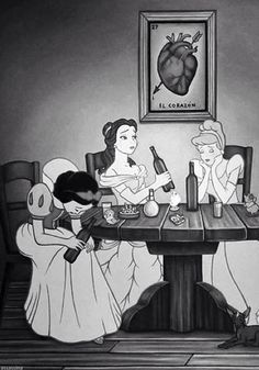 three women sitting at a table with wine bottles in front of them and a heart hanging on the wall