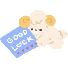 a cartoon sheep holding a good luck sign