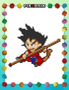 an image of a pixel art style character in the air with a bow and arrow