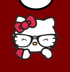 an image of a hello kitty wearing glasses