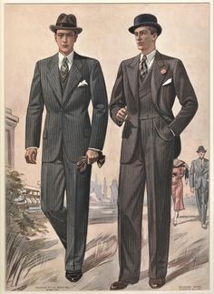 Matted 1937 Men's Tailoring Fashion Lithograph-for Home or Office | Chairish 1920s Mens Suits Gatsby, Men 20s Fashion, 1940s Business Man, 1820s Mens Fashion, The Great Gatsby Fashion Men, 1959 Mens Fashion, Classical Men Style, 30s Male Fashion, Mob Fashion Men