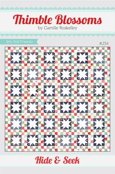 1 Moda Quilt Pattern HIDE & SEEK by Thimble Blossoms Camille Roskelley Featuring the EARLY BIRD fabric collection by Bonnie & Camille Quilt measures approx. 76" X 76" Uses 1 JELLY ROLL & 7 Fat Quarters FULL COLOR PATTERN Listing is for the pattern only Pastry Shop Quilts  Where Every Order is a Gift to Yourself  Pet Free & Smoke Free Environment Temperature Quilts, Thimble Blossoms, Stars Quilt Pattern, Camille Roskelley, Strip Quilt Patterns, Jelly Roll Patterns, Stars Quilt, Jellyroll Quilts, Quilt Material