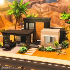 Oasis Spring House Sims 4, Sims 4 Apartment Exterior, Sims 4 Desert House, Oasis Springs, San Myshuno, Sims Houses, Sims Free Play, Sims Builds