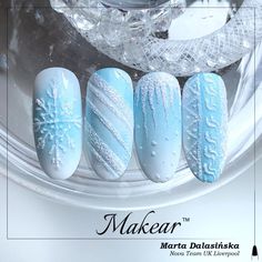 Blue Nails Christmas, Blue Color Nails, Gel Christmas Nails, Ice Nails, Nail Noel, Nails Xmas, Blue Christmas Nails, Nail Polish Art Designs, Nails Holiday