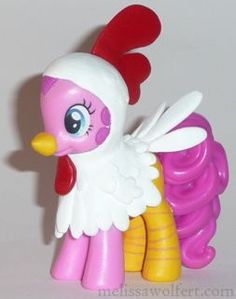 a pink pony with white and red wings