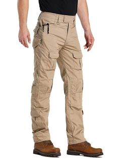 PRICES MAY VARY. 65% Polyester, 35% Cotton Hook and Loop closure Zipper fly with hook & loop closure. Widened belt loops. Ripstop fabric materials provides oustanding durability. Straps in the pocket for parachute jumping. Reinforced knees for knee pads insert. Adjustable hook & loop Tactical pants features multi pocket: 10 Pockets totally include (2) Front Pockets for quick access to knife, flashlight and smartphone; (2) Thigh hook & loop Pocekts; (2) Shin hook & loop Pockets; (4) Rear hook & l Waterproof Hiking Pants, Mens Tactical Pants, Casual Work Pants, Elastic Jeans, Mens Waistcoat, Combat Pants, Mens Work Pants, Tactical Clothing, Camo Cargo Pants