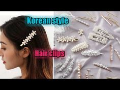 Hair Accessories Making At Home, Diy Pearl Hair Accessories, Hair Clips Diy Tutorials, Hair Accessories Making, Fabric Hair Accessories, Korean Hair Clips, Diy Hair Clips, Hair Pins Diy, Diy Hair Clip