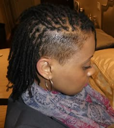 Locs With Sides Shaved, Loc Styles With Shaved Sides Black Women, Sisterlocs Shaved Sides, Mini Twists Shaved Sides, Shaved Sides With Locs, Shaved Side With Locs, Shaved Side Micro Locs, Shaved Side Sisterlocks, Shaved Side Locs Hairstyles