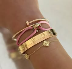 Cartier Jewelry Cartier Bracelet Rose Gold, Cartier Trinity Bracelet Stack, Cartier Love Bracelet Aesthetic, Cartier Love Stack, Cartier Clash Bracelet, Cartier Jewelry Aesthetic, Cartier Stacked Bracelets, Cartier Bracelet Aesthetic, Cartier Love Bracelet Stack