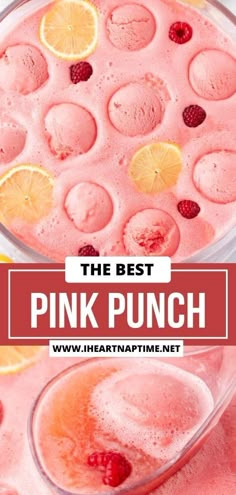 the best pink punch recipe with lemons and raspberries