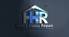 the logo for hart's home repair, which has been designed to look like a house