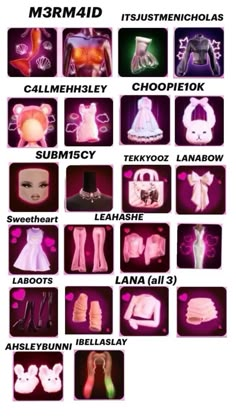 many different types of dolls are shown in this graphic style, including the names and pictures