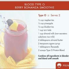 a recipe for berry banana smoothie in a jar