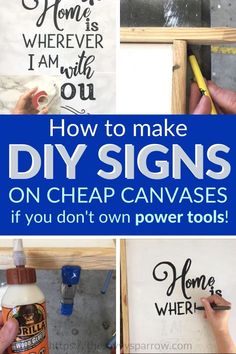 how to make diy signs on canvas with no power tools