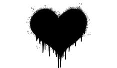 a black heart with dripping paint on it