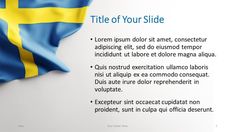 the flag of sweden is waving in the wind on a white background with space for text