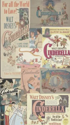 an image of disney's cinderella movie posters