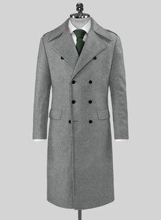 Establish a timeless monolith to your wardrobe by including our Highlander Light Gray Tweed GQ Overcoat. Besides, it is made from a pure wool material, which reveals a thick, plush, and slightly rough texture with an enriched warmth to pursue the business in the cold with ample heat. Further, it proves the sartorial proficiency by making an elegant, well-proportioned look while staying safe in their wardrobe choices no matter the season, offering that extra warmth once the winter closes in. So, Luxury Tweed Wool Coat For Work, Formal Wool Outerwear With Herringbone Pattern, Tailored Tweed Wool Coat With Lapel Collar, Fitted Tweed Wool Coat For Work, Timeless Long Wool Coat For Winter, Elegant Tweed Wool Coat For Business, Timeless Long Coat For Winter, Timeless Long Winter Coat, Winter Tailored Tweed Jacket With Concealed Placket